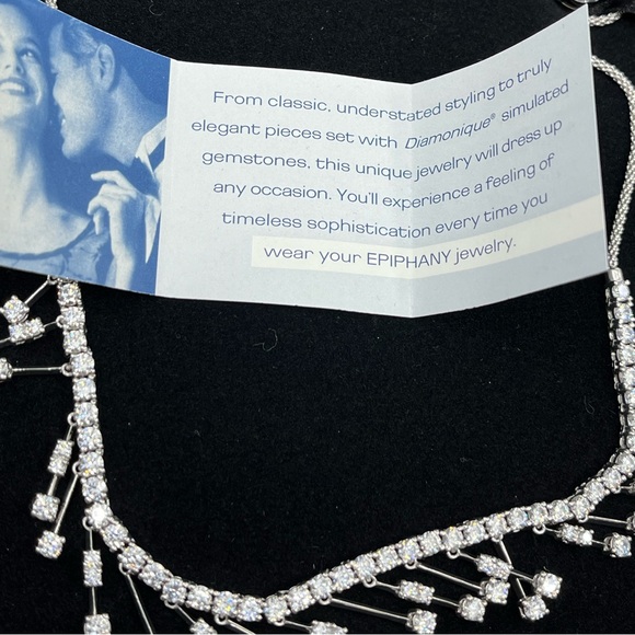 Vintage Epiphany Diamonique Sterling Silver Necklace 16-18" Adjustable - Picture 12 of 16